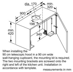 8系列 隱藏式排油煙機 90 cm 不銹鋼