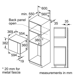 6系列 嵌入式微波燒烤爐 59 x 38
