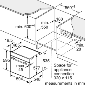 8系列 嵌入式微波烤箱（帶蒸氣輔助） 60 x 60 cm 極緻黑