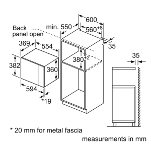 6系列 嵌入式微波燒烤爐 59 x 38