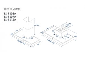 T型分壓排油煙機 90CM