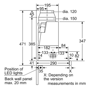 4系列 隱藏式排油煙機 90 cm 金屬銀色