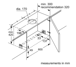 4系列 隱藏式排油煙機 60 cm 金屬銀色